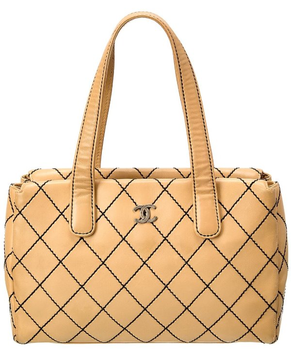Camel Quilted Leather CC Wild Stitch Bag (Authentic Pre-Owned)