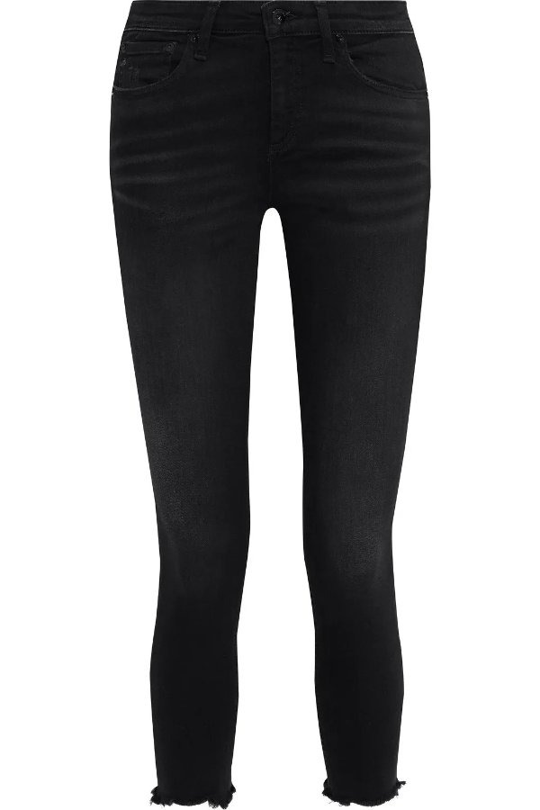 Cate cropped distressed mid-rise skinny jeans