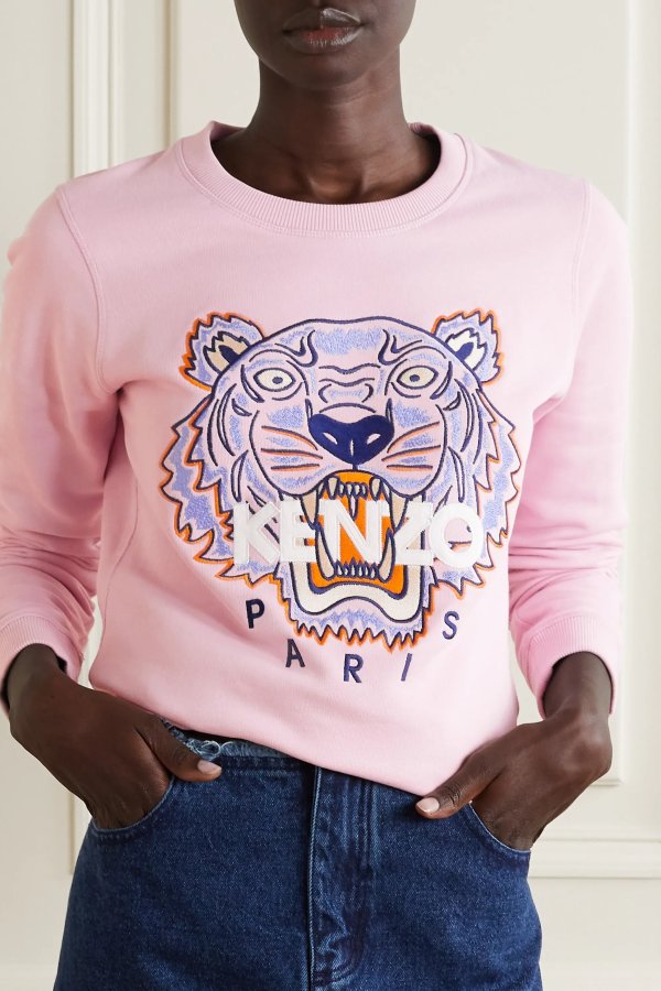 Embroidered cotton-jersey sweatshirt