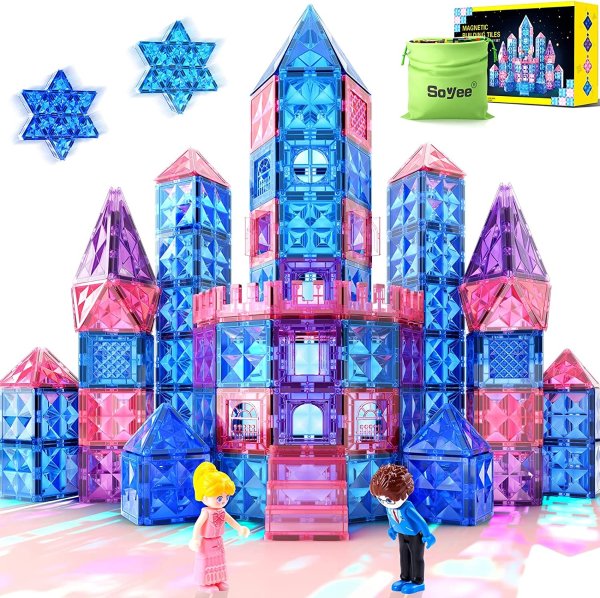 美爆的城堡主题 Soyee 儿童益智磁力片玩具，58片