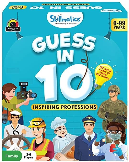 Guess in 10 Inspiring Professions - Card Game of Smart Questions for Kids & Families | Super Fun & General Knowledge for Family Game Night | Gifts for Kids (Ages 6-99)