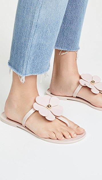 Flower Jelly Thong Sandals