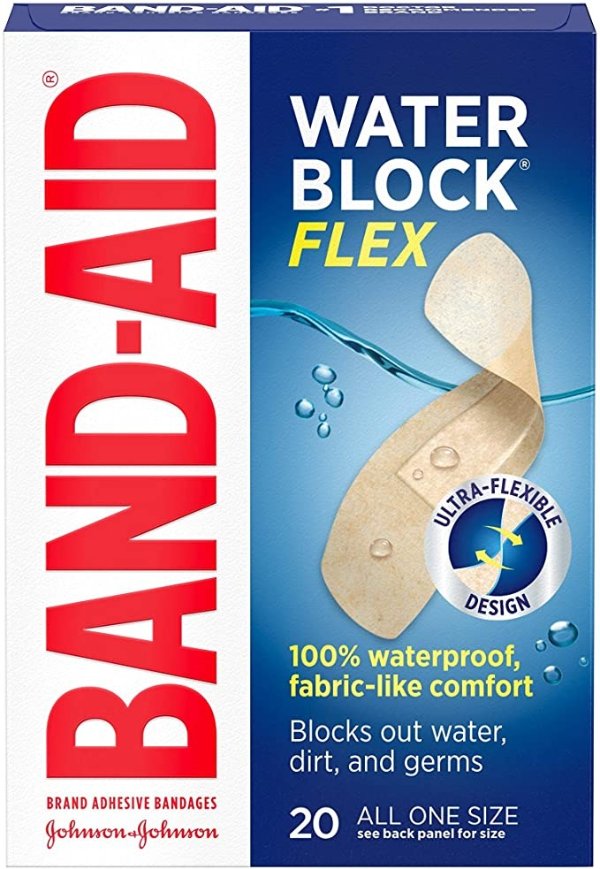 -Aid Brand Water Block Flex Adhesiveages, All One Size, 20 Count