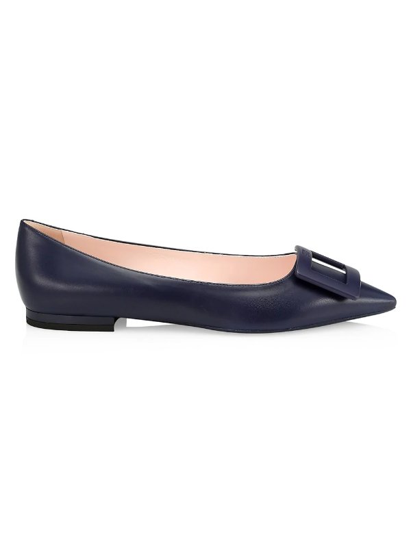 Gommettine Ball Leather Point-Toe Flats