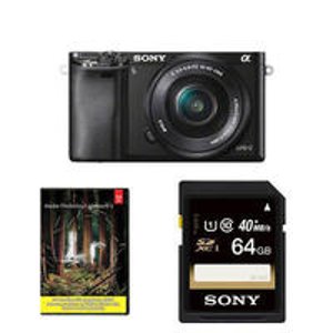  Sony Alpha A6000 DSLR w/ 16-50mm Lens + Adobe Lightroom 5 + 64GB Card