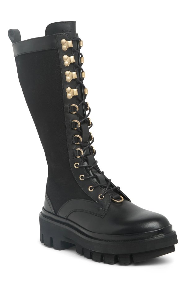 Beth Leather & Canvas Tall Platform Boot