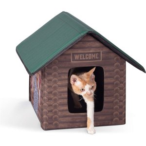 K&H Pet Products Original Outdoor Heated or Unheated Kitty House Cat Shelter