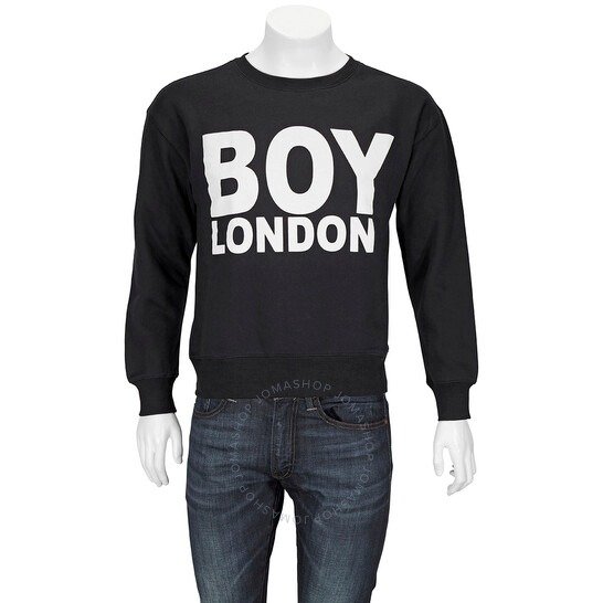Men's BlackLogo Long-sleeve Sweatshirt, Brand Size X-Small