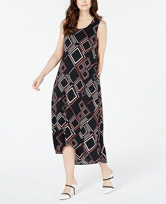 Geo-Print Tulip-Hem Dress, Created for Macy's