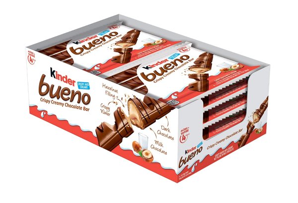 Bueno Milk Chocolate and Hazelnut Cream Candy Bar, 30 Packs