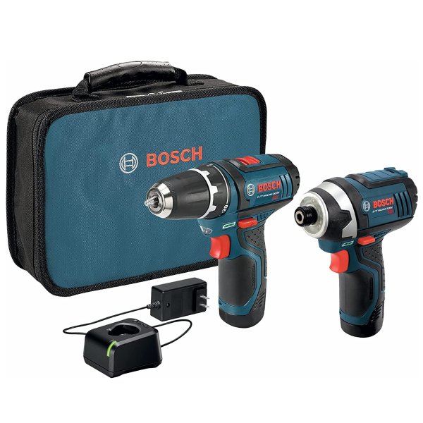 Bosch 博世无绳电钻和冲击钻套装 带2个锂电池和充电器