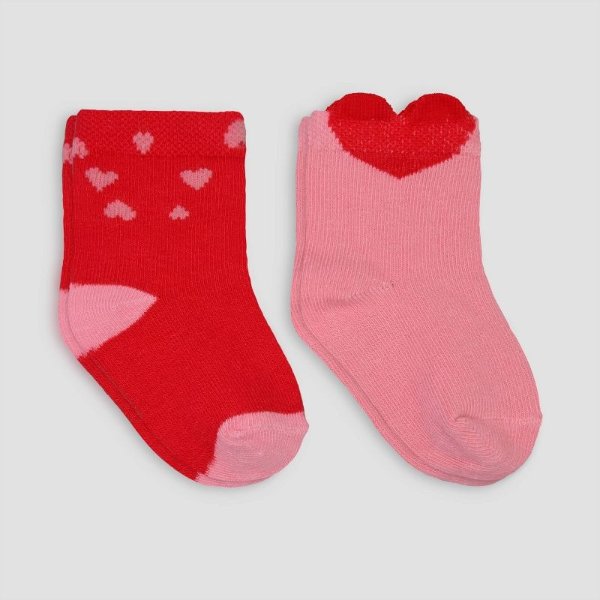Just One You® Baby Girls' 2pk Heart Crew Socks