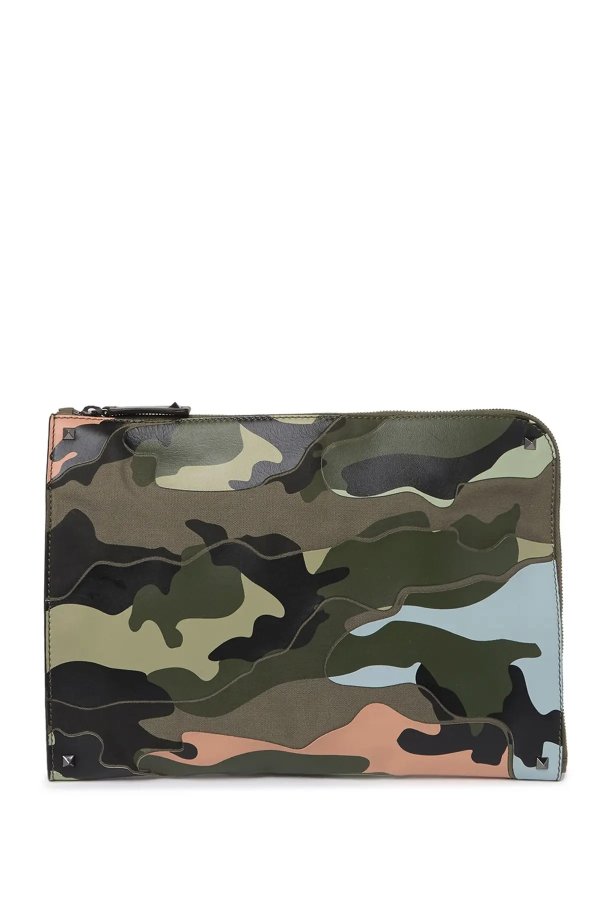 Camo Leather Pouch