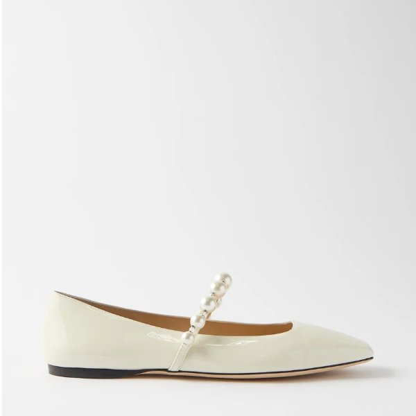 Ade faux-pearl and leather ballet flats | Jimmy Choo