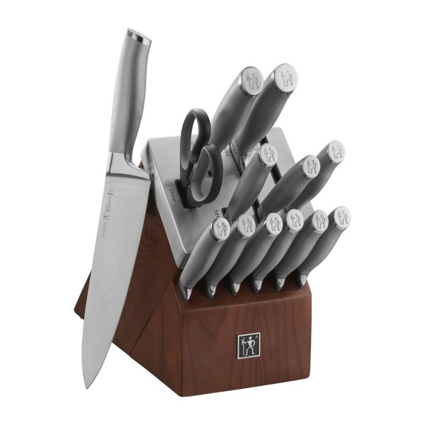 Modernist 14-pc Self-Sharpening Knife Set with Block, Chef Knife,