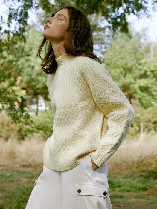 Airy Wool Cable Pullover_2color