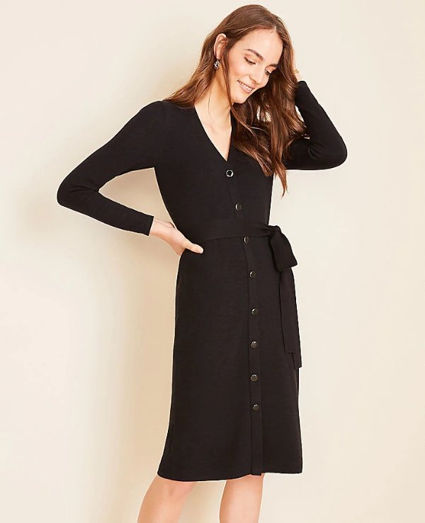 Tall Belted Cardigan Sweater Dress