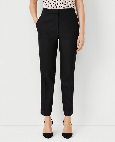 The High Waist Ankle Pant in Linen Blend - Curvy Fit | Ann Taylor