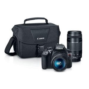 Canon EOS Rebel T6 18MP DSLR Camera with 18-55mm + 75-300mm Lenses + Pro 100 Printer