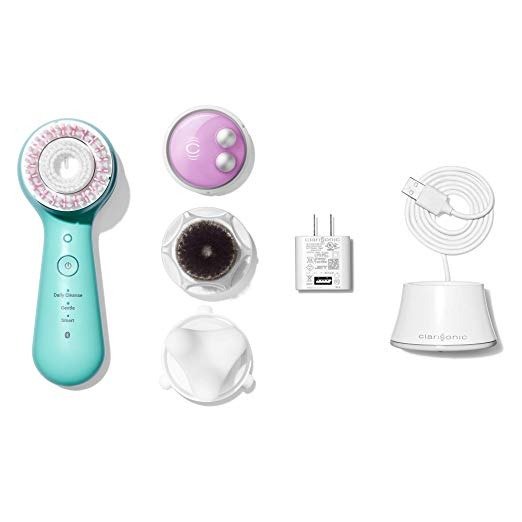 Mia Smart Luxe 4-Piece Sonic Cleansing Holiday Gift Set – Gently deep cleans skin, minimizes the look of pores and wrinkles, reduces eye puffiness & blends makeup