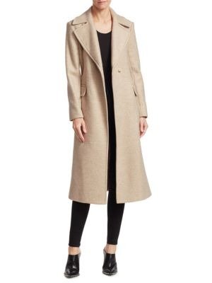 - Perfect Belted Wool-Blend Trench Coat