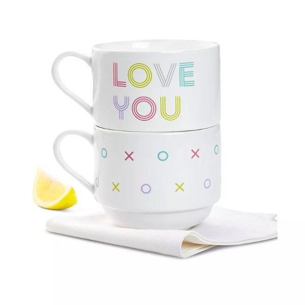 2-Pc. Stackable Stoneware Mug Set, Created for Macy's