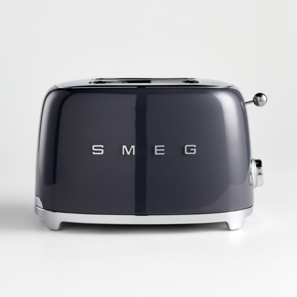 Smeg Slate Grey 2-Slice Toaster + Reviews | Crate & Barrel
