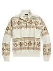 Printed Fleece Quarter-Zip Sweater