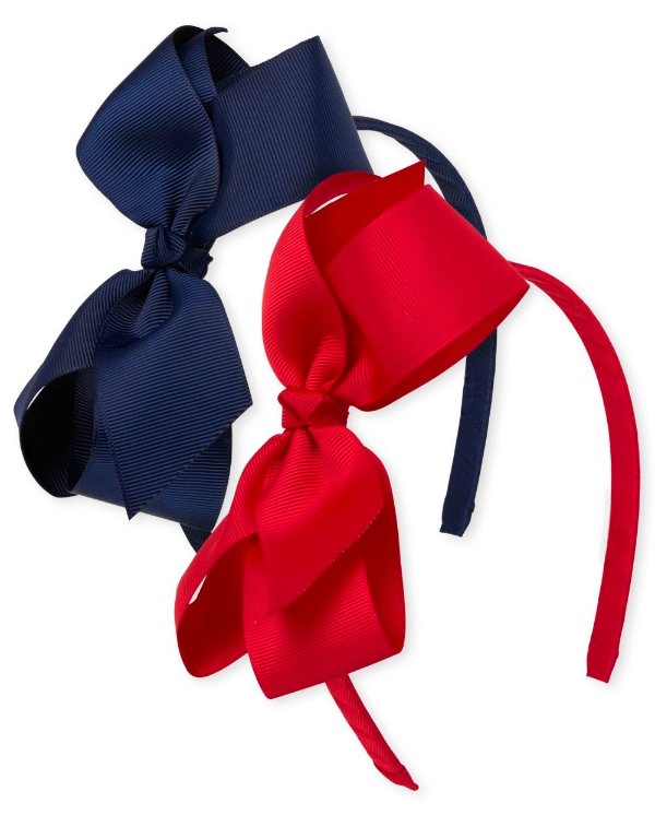 Girls Ribbon Bow Headband 2-Pack