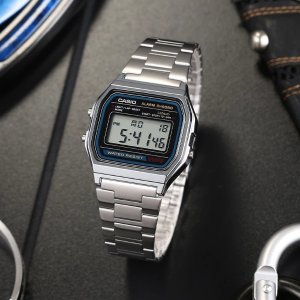 $24.3(原价$27)Casio 经典数字不锈钢A158WA-1 复古手表