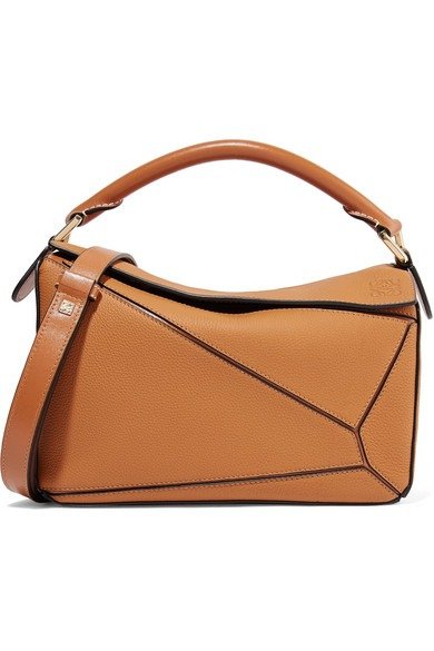 Puzzle small textured-leather shoulder bag
