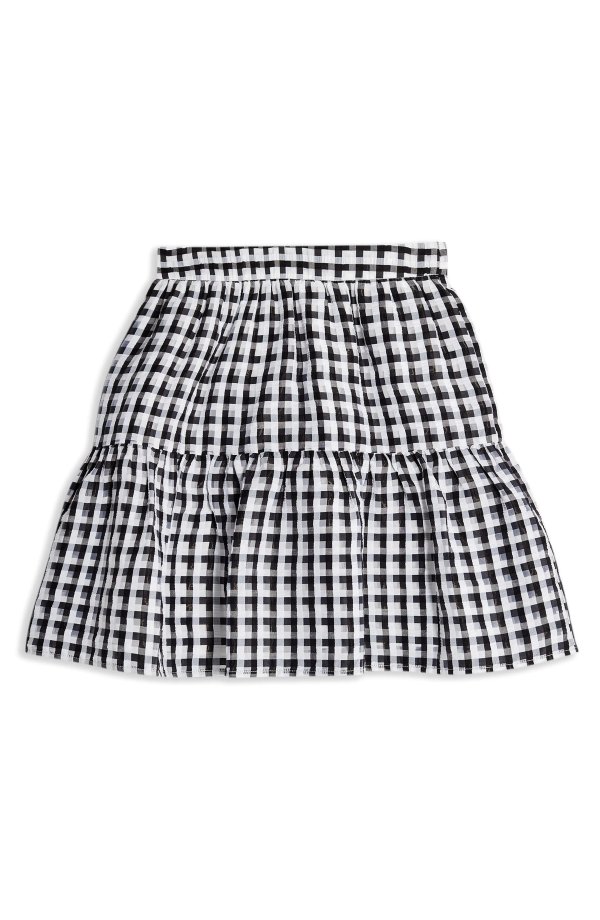 Sheer Check Mini Skirt