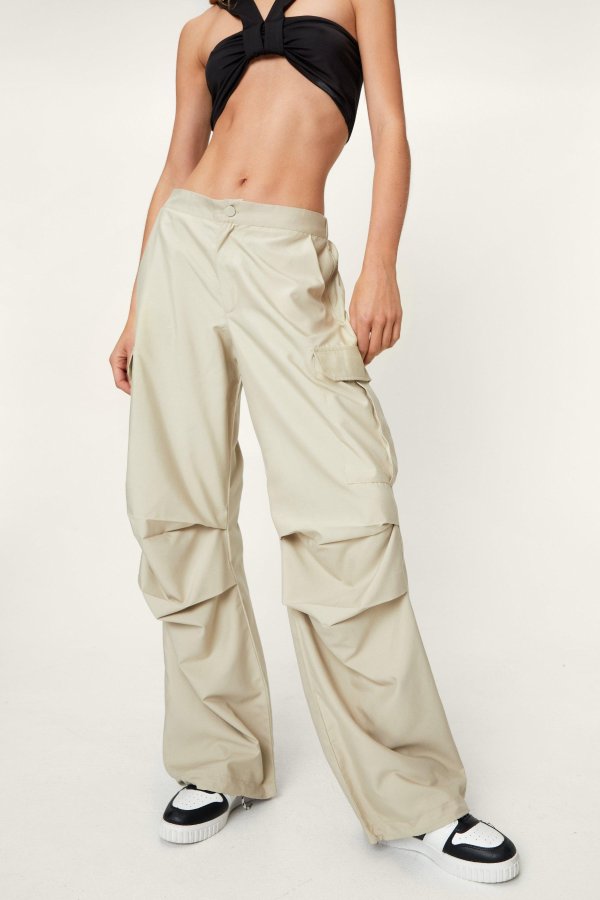 Cuffed Low Rise Cargo Pants
