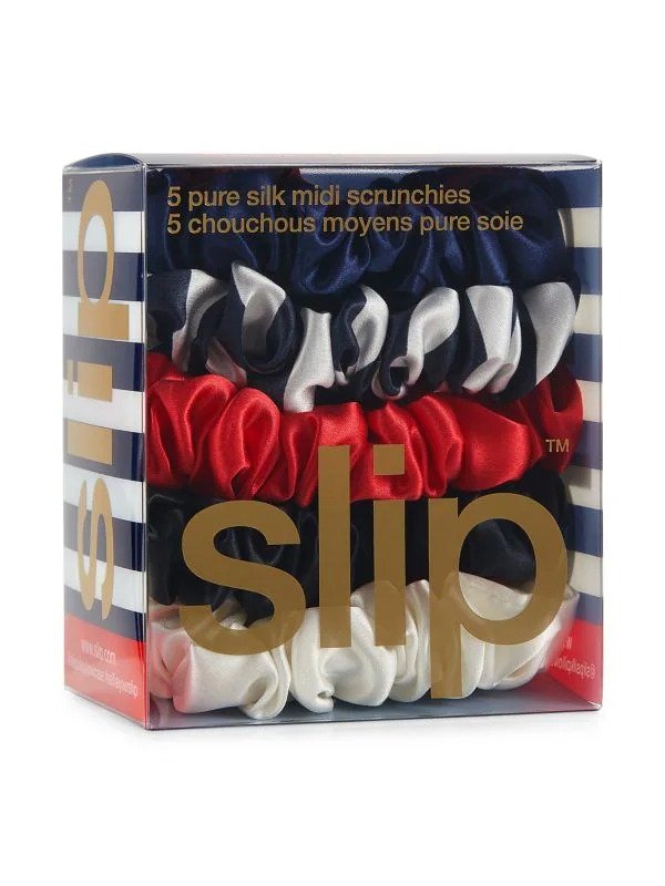 Nautical 5-Pack Midi Silk Scrunchies
