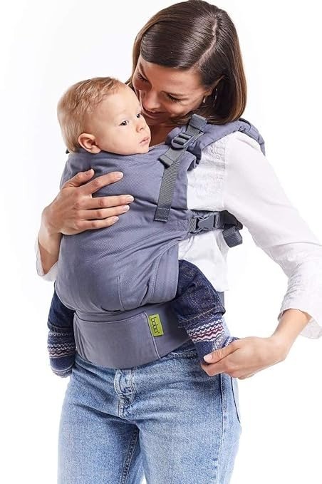 X Baby Carrier - Adjustable Infant Carrier for Newborn to Toddler, Front and Backpack Babywearing 7 to 45 lbs, Ergonomic Baby Carrier with Crossable Straps and Padded Shoulders (Gray)