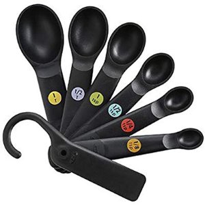 OXO 11110801 Good Grips 7-Piece Plastic Measuring Spoons, Black