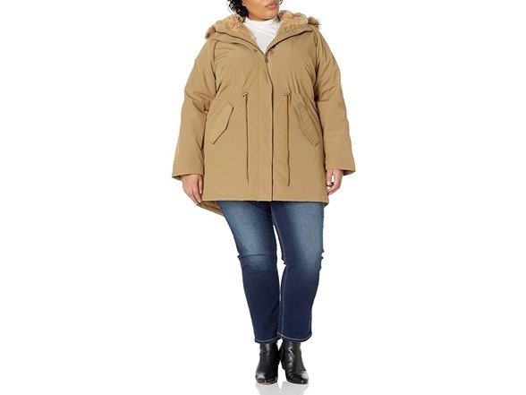 Women's Faux Fur Lined Hooded Parka Jacket