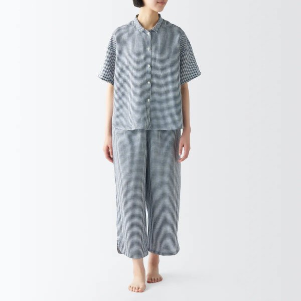 Women's Cool Touch Lyocell Linen Short Sleeve Pajamas