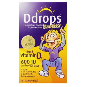 Ddrops宝宝维生素D3滴剂 600 IU,  100滴(2.8ml)