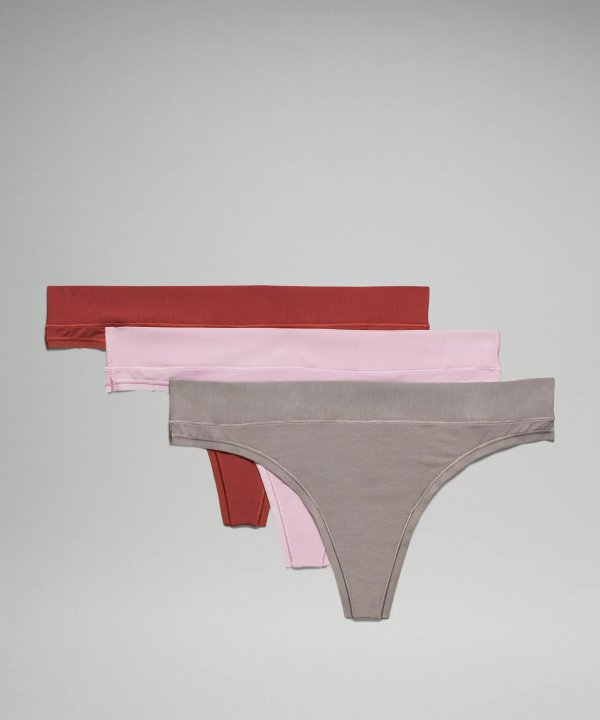 UnderEase Mid-Rise Thong Underwear 3 Pack | Women's Underwear | lululemon
