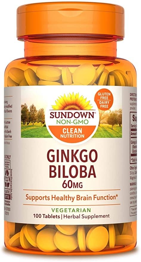 Sundown Ginkgo Biloba Standardized Extract 60 mg, 100 Tablets