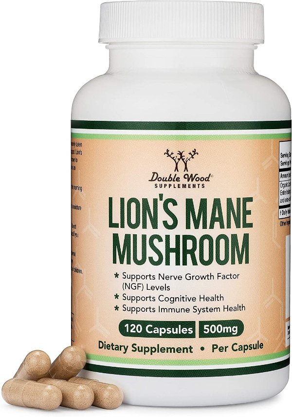 Lions Mane Mushroom Capsules (Two Month Supply - 120 Count) 