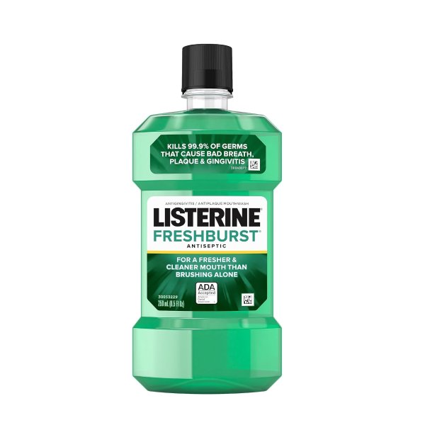 Freshburst Antiseptic Mouthwash for Bad Breath, Kills 99% of Germs That Cause Bad Breath & Fight Plaque & Gingivitis, ADA Accepted Mouthwash, Spearmint, 8.5 Fl. Oz (250 mL)