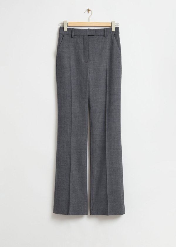 Tailored High Waist Flared Trousers