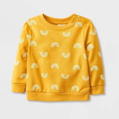 Baby Rainbow French Terry Sweatshirt - Cat & Jack™ Dark Yellow
