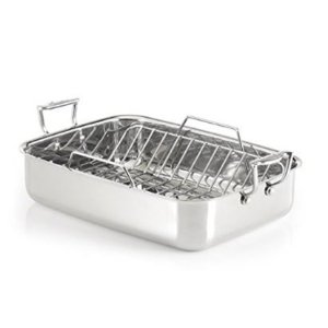 All-CladLagostina 16-In. x 11-In. Stainless Steel Roaster