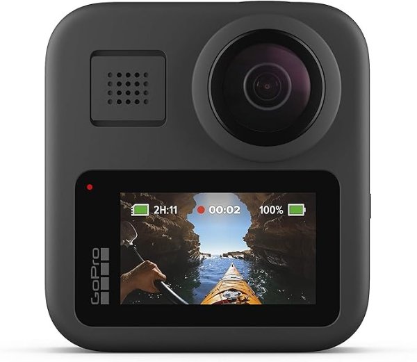 MAX — Waterproof 360 + Traditional Camera with Touch Screen Spherical 5.6K30 HD Video 16.6MP 360 Photos 1080p Live Streaming Stabilization