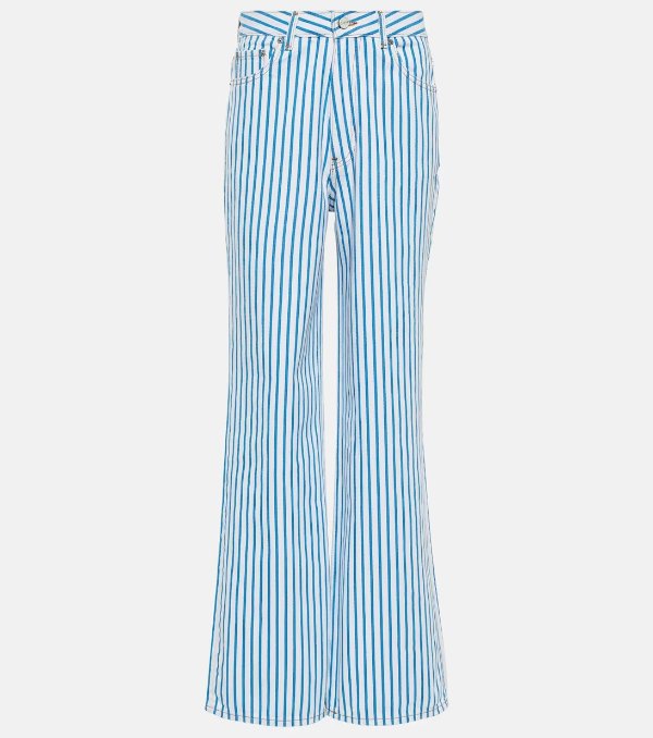 Magny striped high-rise straight jeans