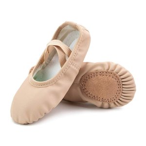 Amazon Scurtain Girls Leather Ballet Shoes Full Sole Yoga Shoes/Dance Shoes