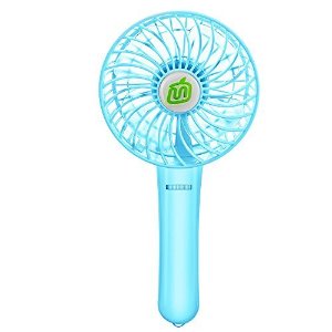 Anpress Handheld Fan, Air Cooling Personal Fan USB/18650 Rechargable Battery Operated Fan with Adjustable Stepless Speeds for Home Office & Indoor Outdoor Activities (Blue)